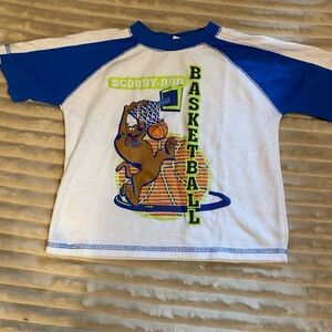 Vintage Scooby-Doo Basketball Kids Shirt - Blue and White